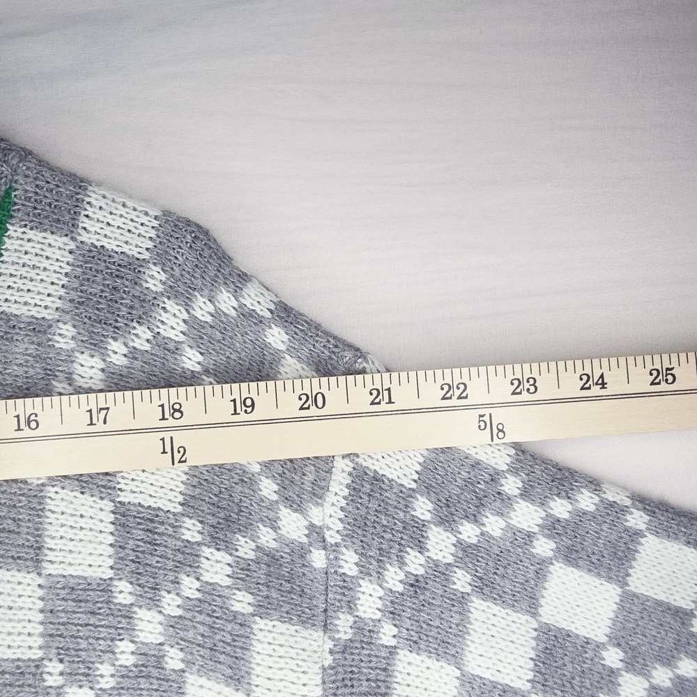 Vintage 1980's Nicolette New York Knit Geometric Sweater Grey/white MED - Picture 4 of 7